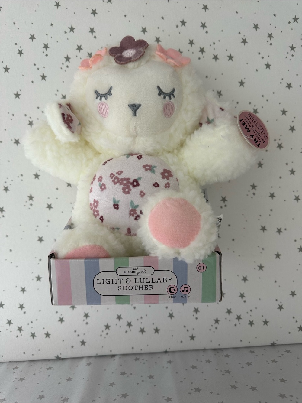 Light & Lullaby Soother Plush Lamb - White and Pink